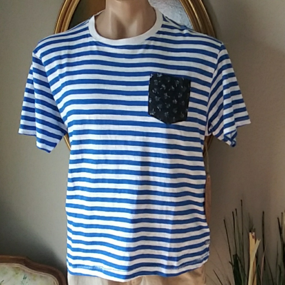 NWT Huntington BC men's Striped Pocket T-Shirt. XL